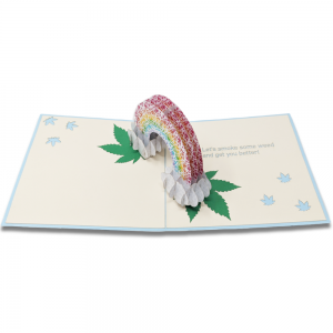 "Feeling Under the Weather" Get Well Greeting Card With Popup Rainbow